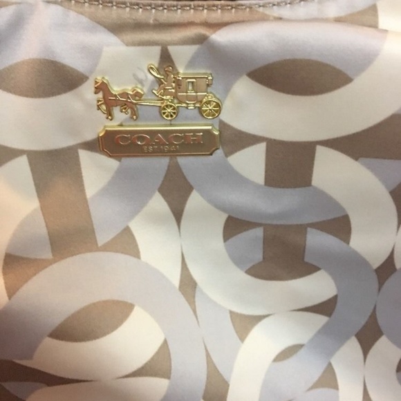 Y2K Coach Signature Cream Mad Large Maggie New Purse Bag Purse - Picture 2 of 8